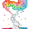 Baby Elephant Blowing Bubble Diamond Painting