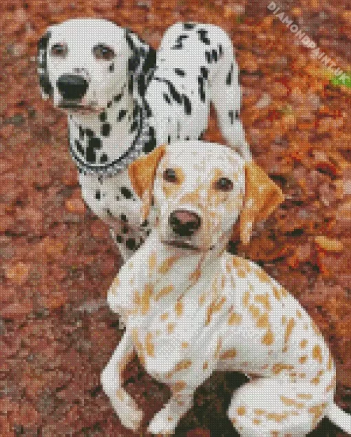 Black And Blonde Dalmatians Diamond Painting