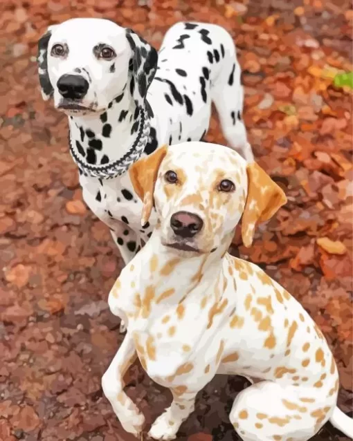 Black And Blonde Dalmatians Diamond Painting