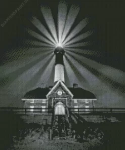 Black And White Lighthouse Diamond Painting