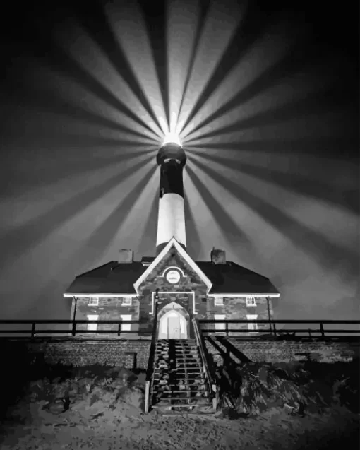 Black And White Lighthouse Diamond Painting