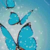 Blue And Black Butterflies Diamond Painting