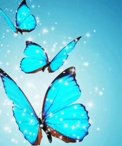 Blue And Black Butterflies Diamond Painting