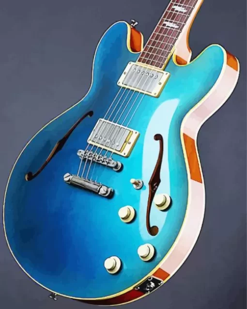 Blue Guitar Diamond Painting