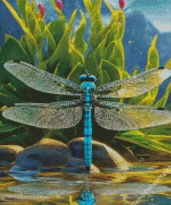 Blue And Black Dragonfly Diamond Painting