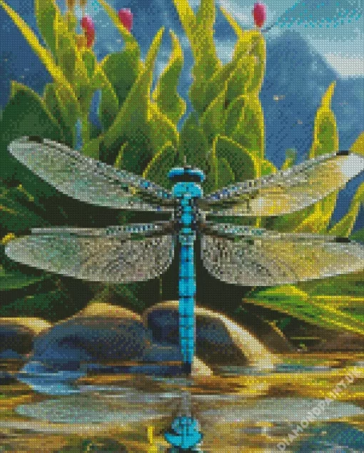 Blue And Black Dragonfly Diamond Painting