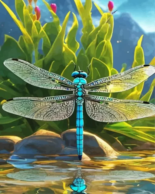 Blue And Black Dragonfly Diamond Painting