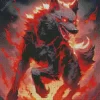 Burning Black Wolf Evil Diamond Painting