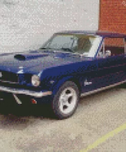 Classic Blue 60s Mustang Diamond Painting