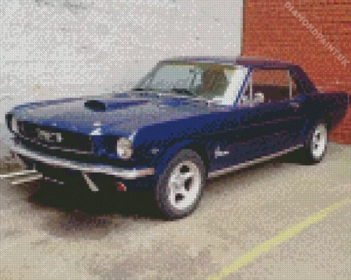 Classic Blue 60s Mustang Diamond Painting