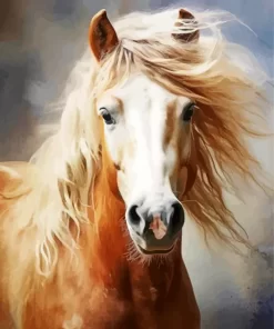 Horse With Blond Hair Diamond Painting