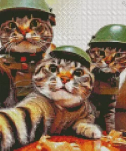 Military Cats Selfie Diamond Painting