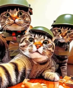 Military Cats Selfie Diamond Painting