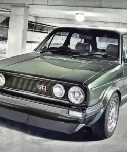 Old Black Vw Golf Gti Diamond Painting