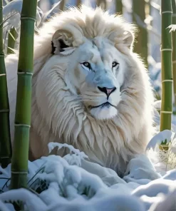 Polar Snow Lion Diamond Painting