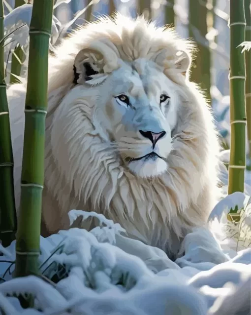 Polar Snow Lion Diamond Painting