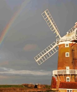 Rainbow Over Cley Windmill Diamond Painting