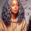 Sad Black Woman Crying Diamond Painting