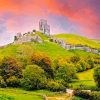 Sunset Corfe Castle Brownsea Diamond Painting