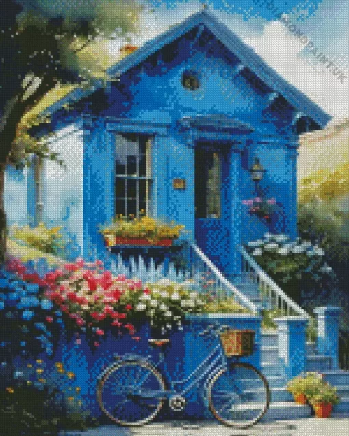 The Blue House Diamond Painting