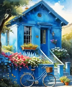 The Blue House Diamond Painting