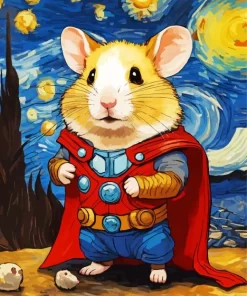 Thor Hamster Van Gogh Diamond Painting