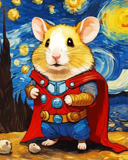 Thor Hamster Van Gogh Diamond Painting