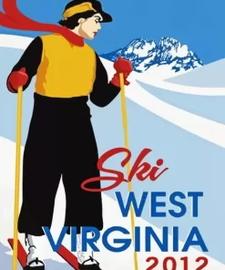 West Virginia Ski Poster Diamond Painting