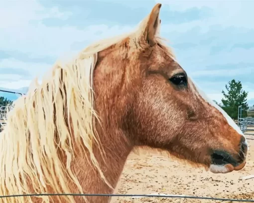 Wild Horse With Blond Hair Diamond Painting