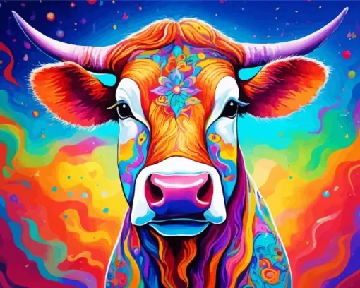 Abstract Art Cow Diamond Painting