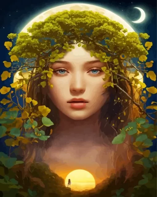 Aesthetic Face Nature Diamond Painting