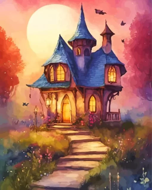 Aesthetic Fantasty House Art Diamond Painting