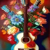 Aesthetic Floral Guitar Art Diamond Painting