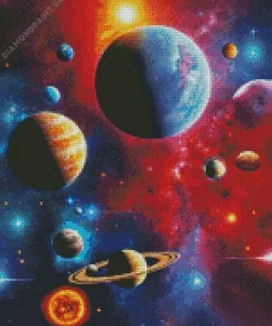 Aesthetic Galaxy Planets Diamond Painting