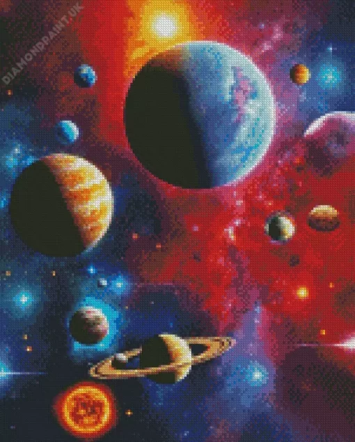 Aesthetic Galaxy Planets Diamond Painting