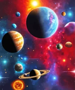 Aesthetic Galaxy Planets Diamond Painting