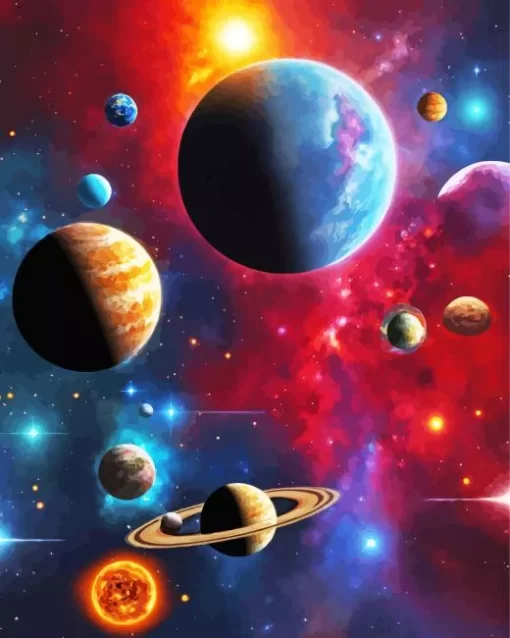 Aesthetic Galaxy Planets Diamond Painting