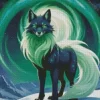 Aesthetic Green Kitsune Diamond Painting