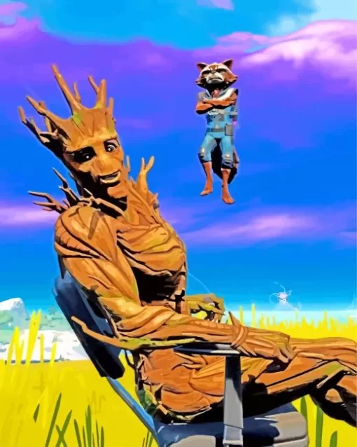 Aesthetic Groot In Fortnite Diamond Painting