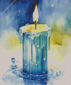 Aesthetic White Candle Diamond Painting