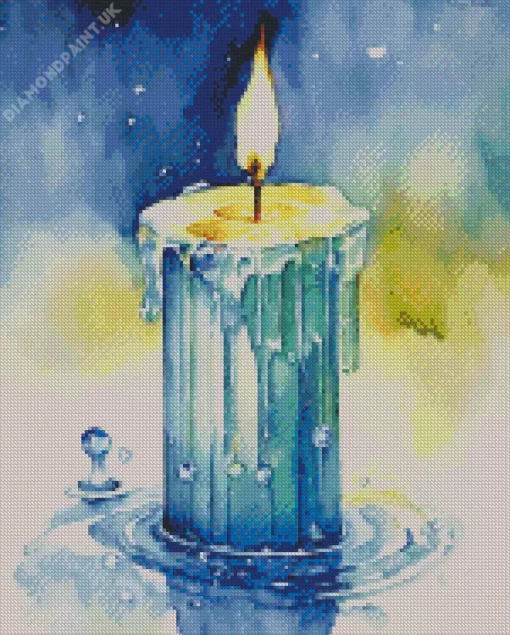 Aesthetic White Candle Diamond Painting