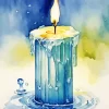 Aesthetic White Candle Diamond Painting