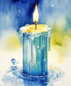 Aesthetic White Candle Diamond Painting