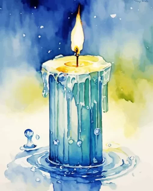 Aesthetic White Candle Diamond Painting