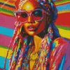 Afro Lady With Braids Diamond Painting