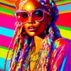 Afro Lady With Braids Diamond Painting