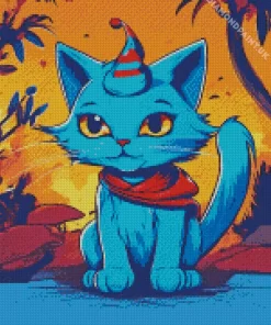 Baby Blue Cat Diamond Painting