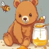 Bear Eating Honey Diamond Painting