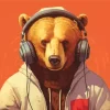 Bear With Headphones Diamond Painting