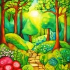 Beautiful Green Forest Art Diamond Painting